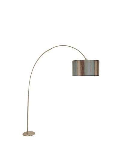 Well Home Vloer Lamp Curved Chrome Metal Straight Shade, Vintage Malaui Collection, 40x40x220, 27 Socket Max 60 W. Free Shipping In 24/48h