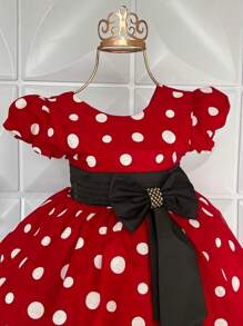 White Polka Dot Dress Themed Children's Birthday Party Beautiful Girl - 紅白色 - 查看 3