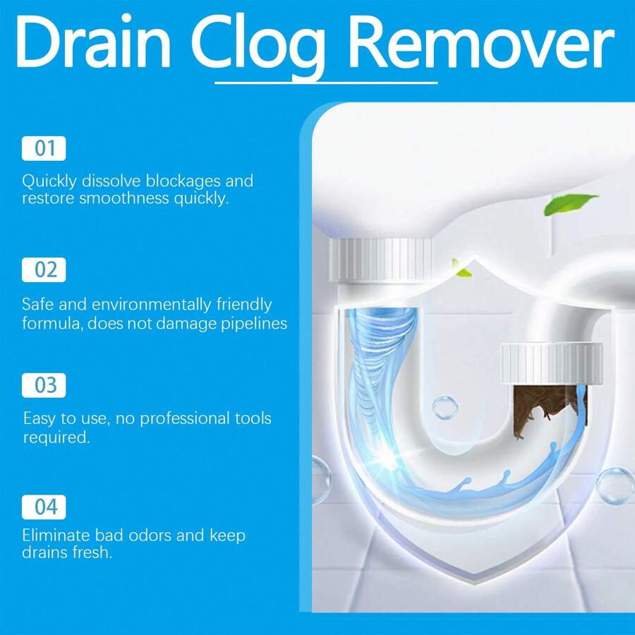 Pipe Dredge Agent Powerful Dissolves Kitchen Sewer Oil Stains Toilet