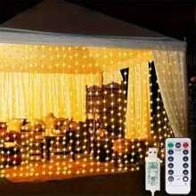 LED Curtain String Lights With Remote, 8 Flicker Modes, USB Powered, Remote Included, Perfect For Christmas, Home & Bedroom Ambiance, Holiday Lighting, New Year, Valentine's Day Decor