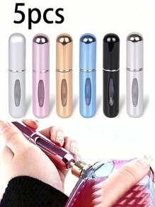 可再填充迷你便携式香水喷雾瓶、香水雾化器、香水喷雾器、香水喷雾香水泵盒、化妆品香水水容器、迷你袖珍香水喷雾器、可再填充香水分配器泵转移工具、旅行香水泵盒、底部再填充旅行便携式香水喷雾瓶 - 彩色 - 查看 8