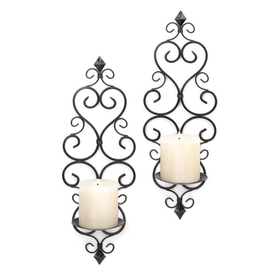 Fleur-De-Lis Candle Wall Sconce (Set Of 2) 15.75" Tall