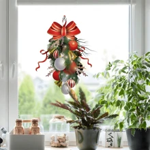 2 adesivos de parede para janela, decorações de videira suspensas, removíveis e removíveis, decorações de janela de Natal, feriado, inverno, feliz ano novo, adesivos, decalque de parede, decalque de vinil para decoração de casa, itens de decoração de primavera renovam sua casa, adesivos de decoração Rama