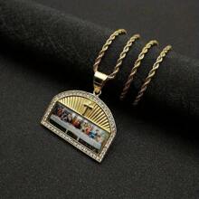 Vintage Oster-Kreuz-Abendmahl-Kristall-Anhänger-Halskette - Exquisite Herrenkette mit Amulett-Schmuckzubehör - Perfektes Geschenk für ihn an besonderen Anlässen