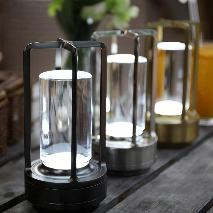 Đèn LED cảm ứng ba màu có thể sạc lại qua USB, đèn chiếu sáng trang trí xung quanh cho phòng khách, phòng ngủ, nhà hàng, quầy bar - Đèn bàn nghệ thuật hiện đại có - Một cỡ - Xem 1