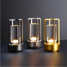 Đèn LED cảm ứng ba màu có thể sạc lại qua USB, đèn chiếu sáng trang trí xung quanh cho phòng khách, phòng ngủ, nhà hàng, quầy bar - Đèn bàn nghệ thuật hiện đại có - Một cỡ - Xem 3
