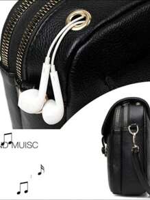 New Stylish Women Shoulder Cell Phone Bag, FASHION SHOPE - Black - View 8
