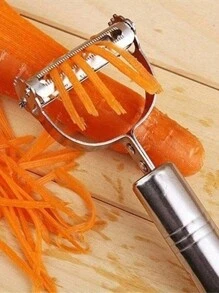 1 件不锈钢蔬菜削皮器 - 多功能水果和土豆切片机，适用于餐饮和休闲，餐厅用手动不可充电厨房小工具 - 銀色 - 查看 4