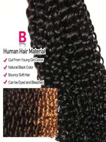 3 件卷曲束人发接发缝制卷曲人发纬纱自然黑发