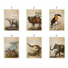 1pc Canvas Poster, 19e-eeuwse Vintage Canvas Muurschildering, Dieren Afbeelding Kunst Canvas Decoratie Met Soort-Specifieke Beschrijvingen Geschreven Op De Achtergrond Muurkunst, Ideaal Cadeau Voor Slaapkamer Woonkamer Keuken Slaapzaal Gang, Muurkunst, Muurdecoratie, Kamerdecoratie, Ongeraamd