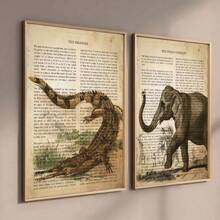 1pc Canvas Poster, 19e-eeuwse Vintage Canvas Muurschildering, Dieren Afbeelding Kunst Canvas Decoratie Met Soort-Specifieke Beschrijvingen Geschreven Op De Achtergrond Muurkunst, Ideaal Cadeau Voor Slaapkamer Woonkamer Keuken Slaapzaal Gang, Muurkunst, Muurdecoratie, Kamerdecoratie, Ongeraamd