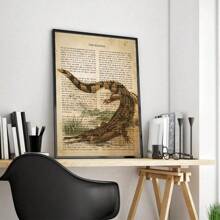 1pc Canvas Poster, 19e-eeuwse Vintage Canvas Muurschildering, Dieren Afbeelding Kunst Canvas Decoratie Met Soort-Specifieke Beschrijvingen Geschreven Op De Achtergrond Muurkunst, Ideaal Cadeau Voor Slaapkamer Woonkamer Keuken Slaapzaal Gang, Muurkunst, Muurdecoratie, Kamerdecoratie, Ongeraamd