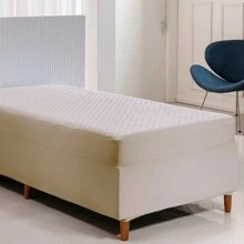 Waterproof Mattress Protector Box Single Mattress Cover - Beis - Ver 2