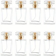 1/8pcs 30ml Glass Perfume Bottle Refillable Empty Transparent Travel Perfume Spray Atomizer Bottle, Perfume Mist Sprayer Bottle Atomizer Container With Spray Applicator