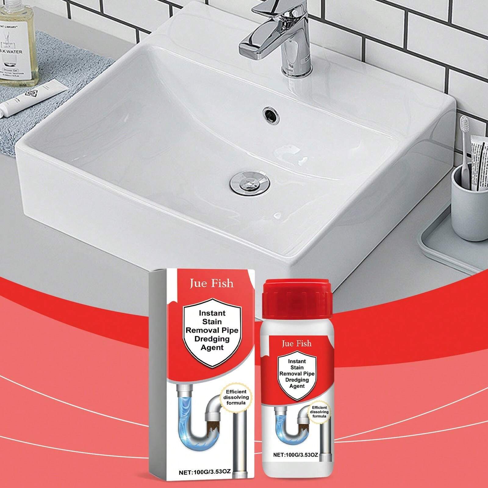 Pipe Deodorizer, Hair And Grease Clogged Drain Cleaner For Kitchen And