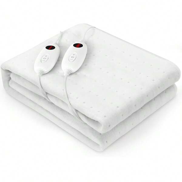 Sottocoperta termica doppia con doppio controller da 100 W, con spegnimento automatico dopo 8 ore, 6 livelli di temperatura, sottocoperta termica sfoderabile e lavabile in lavatrice, riscaldamento del materasso