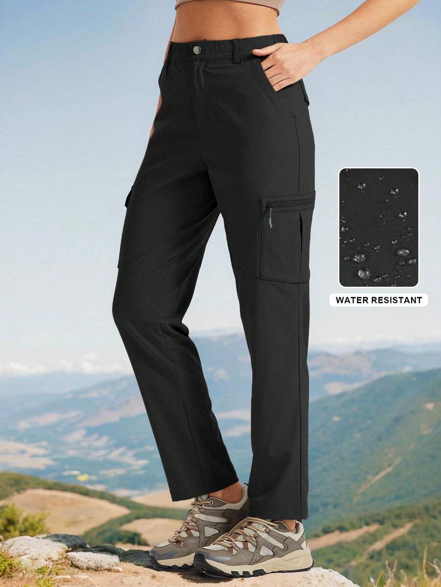 ZUTY Damen Wanderhosen mit Cargo-Taschen, schnelltrocknend für Reisen, Camping, Arbeit mit Reißverschlusstaschen