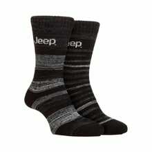 Jeep Men's 2 Pack Tech Thermal Boot Socks | Chunky Winter Performance Socks - Fast Shipping And Quick Delivery - Black - View 1