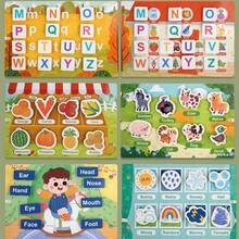 Children's Christmas Gift Paste Book Quiet Book Cognitive BookEnlightenment Early Education Cartoon Quiet Sticker Book Cognitive Quiet Book Animal Ocean Quiet Book Quiet Sticker Book Tear Pull Paste Quiet Book - Multicolor - View 8