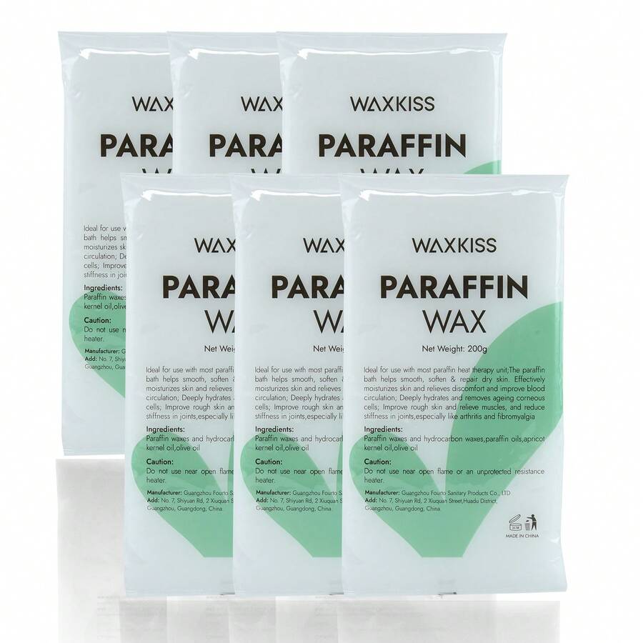 WAXKISS 6 件装舒适保湿石蜡，用于手足护理、美容和 SPA，用于石蜡加热机，使线条光滑，打造光滑柔软的皮肤护肤品
