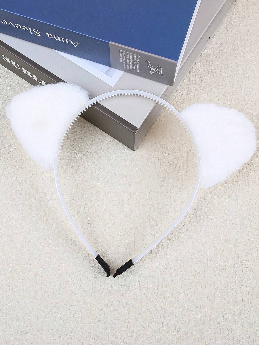 1 Piece Children Girl Plain Furry Cute Cat Ears Hair Accessory Headband