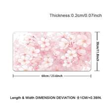 Cute Pink Sakura Mouse Pad, Floral Flowers Mouse Pad, Cherry Blossom Mousepad, Aesthetic Desk Decor, Anti Slip Rubber Base Mice Pad For Computer Office Girl