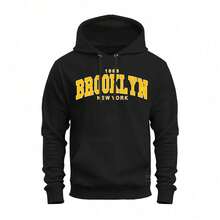 Broklyn 1898 Unisex Comfortable Flannel Printed Kangaroo Sweatshirt - màu đen - Xem 1