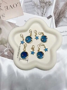 8 chiếc móc giày Blue Planet/Star, thích hợp cho giày thể thao, giày bệt, phụ kiện giày thể thao - Màu xanh lam - Xem 7
