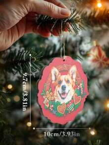1pc Custom Photo Christmas Ornament, Personalized Photo Christmas Wooden Ornament, Petal Outline Design With Christmas Wreath, Hanging Accessories Ornaments Memorial Decoration, Custom Ornament, Scene Decor, Room Decor, Home Decor, Christmas Holiday Party Decor, Christmas Decor, Best Gift For Christmas Holiday, Best Christmas Gift, Gift For Dad/Mom/Her/Him/Girlfriend/Boyfriend/Pets, Birthday Gift For Couples, Anniversary Gift, Housewarming Gifts Graduation