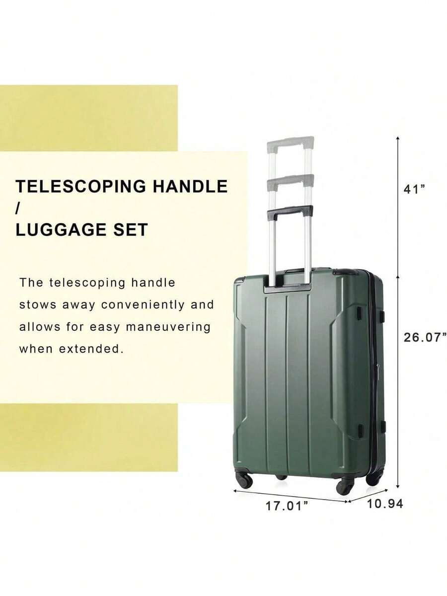 Checked Luggage Suitcases With Wheels Hard Shell Suitcase TSA Lock 24