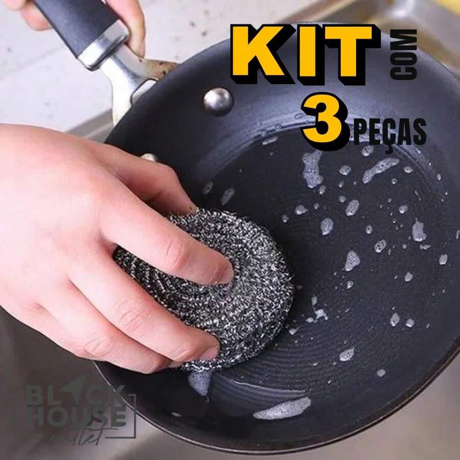 Kit 3 Heavy Duty Cleaning Sponges For Stainless Steel Pans/Grills - Bạc - Xem 1