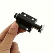 2 件磁性橱柜闩锁，57 毫米金属和塑料阻尼门闭门器，重型橱柜磁力锁，家居装饰，29 毫米易于安装的抽屉闭门器 - 黑色 - 查看 8