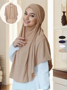 1 pezzo Balaclava da donna di colore unito con cordino, fascia elastica, traspirante e confortevole, multiuso per sport, yoga, fitness e moda - Passamontagna tinta unita - Visualizzare 12