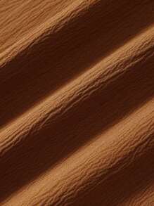 Womens Summer Solid Bib Pants Overalls Loose Baggy Wide Leg Long Pants Beach Jumpsuits Rompers For Women With Pockets - Brown - View 9