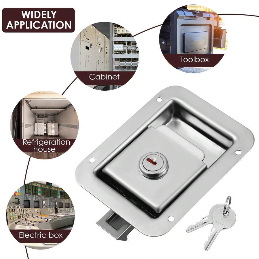 Stainless Steel Paddle Handle Lock Door Latch Heavy Duty Flush Mount