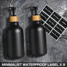 5 Pcs Black Bathroom Accessories Set With Plastic Soap Dispenser And Toothbrush Holder Set, Qtip & Cotton Ball Holder, Black Bathroom Set, Boho Bathroom Decor Bathroom Organizer Storage Back To School