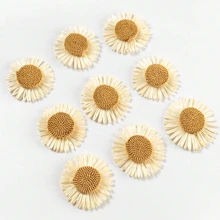6 pièces Déco murale macramé tressé avec fleurs de marguerites style bohème pour chambre d'enfant. Décoration murale florale bohème pour chambre d'enfant, dortoir, maison, décoration d'intérieur - Kaki - Voir 5