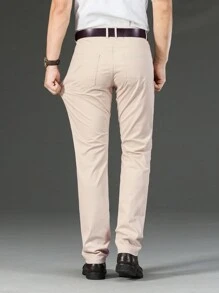 Pantaloni casual cu buzunare înclinate pentru bărbați