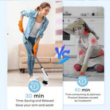 沐浴清洁刷电动家用厨房浴室玻璃长短两用多功能 - 白色 - 查看 3