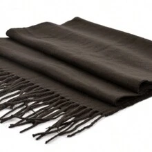 Soft Cashmere Feel Scarf - Classic Solid Scarves For Men And Women - 棕色 - 查看 6