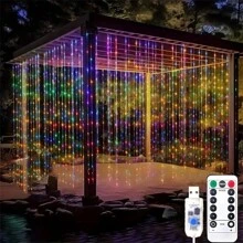 LED Curtain String Lights With Remote, 8 Flicker Modes, USB Powered, Remote Included, Perfect For Christmas, Home & Bedroom Ambiance, Holiday Lighting, New Year, Valentine's Day Decor