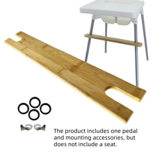 1 pièce Repose-pieds en bambou pour chaise haute avec sangles réglables - Repose-pieds en bois convenant pour une utilisation avec les accessoires de chaise haute Antilop