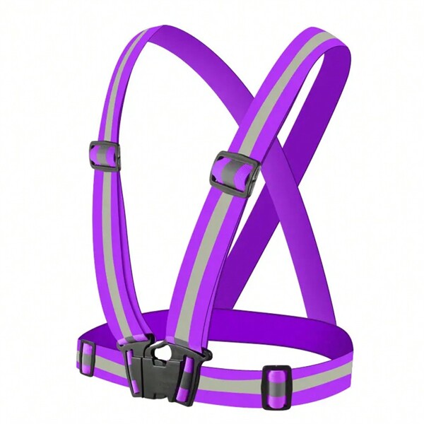 A Reflective Vest With High Visibility And Adjustable Reflective Tape, Suitable For Running, Walking, And Cycling At Night