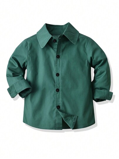 Koszula z długim rękawem dla chłopców w wieku 1/2 lat, koszula wizytowa w jednolitym kolorze, codzienny strój szkolny/występowy