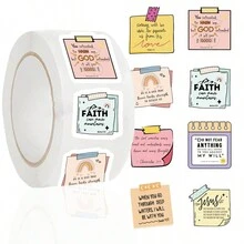 500 张/卷圣经贴纸、DIY 行李箱笔记本电脑手机壳平板电脑装饰贴纸、基督教励志贴纸、万圣节和圣诞节礼物 - 款式 - 查看 4