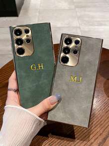Funda personalizada compatible con Samsung Galaxy S25 S24 S23 S22 Ultra S25 S24 S23 S22 Plus con grabado de nombre, protección de cámara y marco de metal con chapado de lujo, compatible con iPhone 16 15 14 13 12 11 Pro Max, en diferentes estilos como elegante, colorido, vintage, lindo, minimalista, divertido, personalizada, única, ideal como regalo para él, ella, novio, novia, familia, amigos, abuelos, pareja, aniversarios, cumpleaños