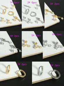 1-3 perechi de cercei cu șuruburi din aur CZ pentru femei, cercei cu șuruburi CZ strălucitori pentru cartilaj Helix, tragus, lobul urechii, piercing bijuterii, placat cu aur de 18K, calibrul 20