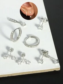 1-3 perechi de cercei cu șuruburi din aur CZ pentru femei, cercei cu șuruburi CZ strălucitori pentru cartilaj Helix, tragus, lobul urechii, piercing bijuterii, placat cu aur de 18K, calibrul 20