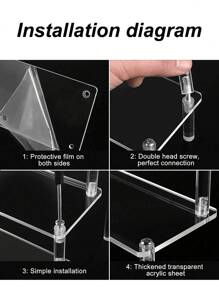 1pc Multifunctional Extra Large Clear Acrylic Display Stand, Blind Box, Action Figure, Jewelry, Collectible Tiered Storage Rack - Clear - View 8