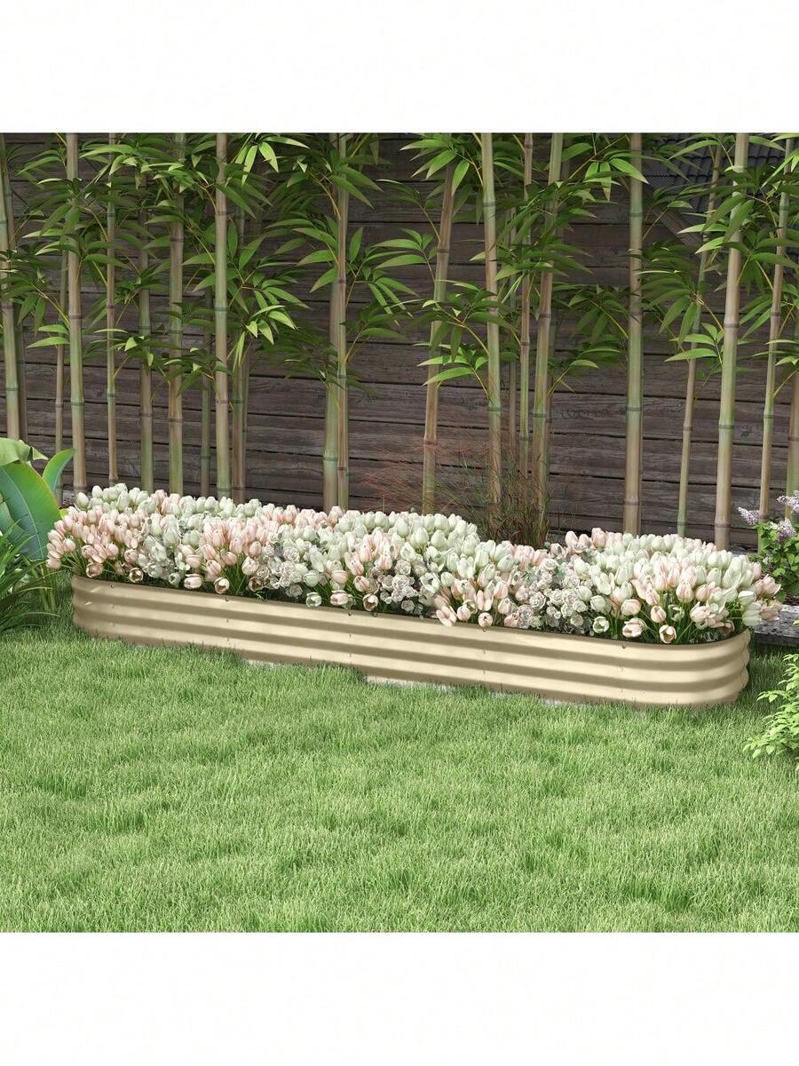 Outsunny 7.9' X 2' X 1' Galvanized Raised Garden Bed Kit, Outdoor Metal
